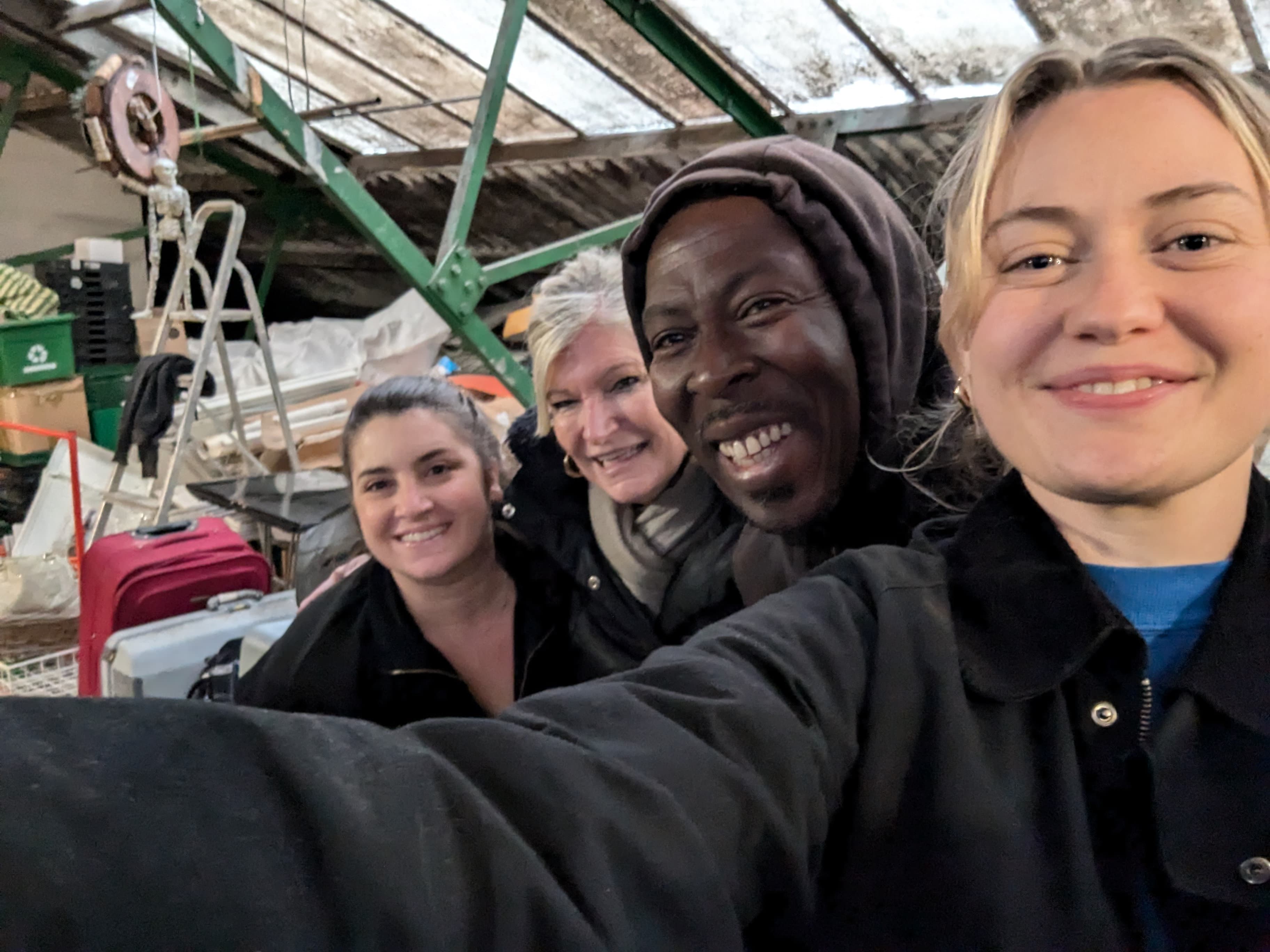 Group of volunteers taking a selfie