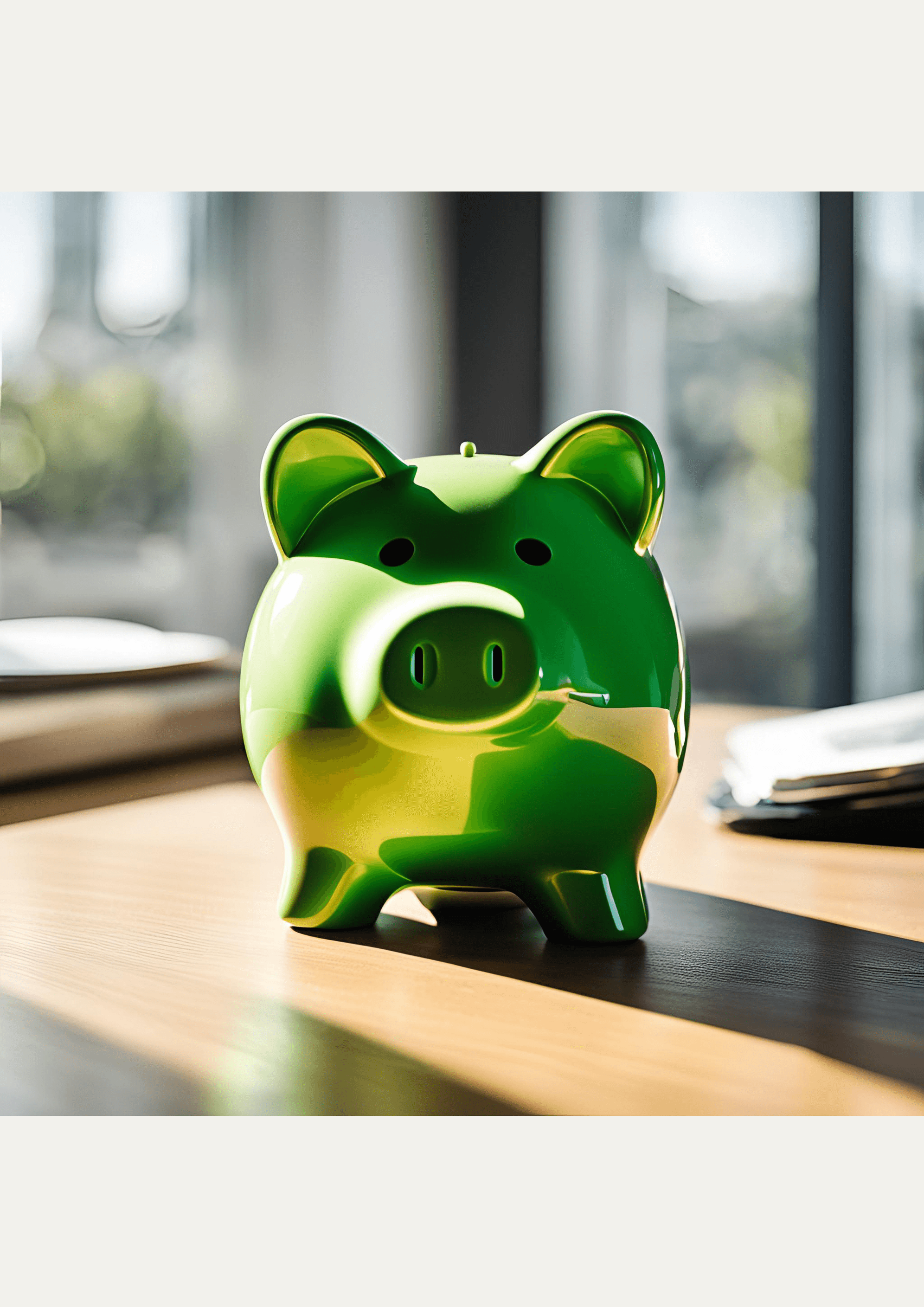 Green piggy bank